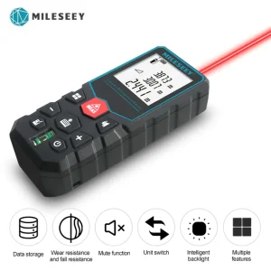 Ηλεκτρονική μεζούρα λέιζερ Mileseey X5, Εμβέλεια 40m, Ακρίβεια ±2mm, Απόσταση, Εμβαδόν, Ένταση, Οθόνη LCD - Image 3